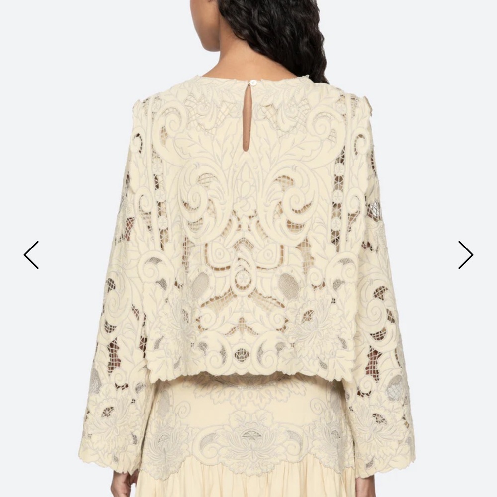 Sea New York Cream Lace Blouse ceci - Picture 5 of 6